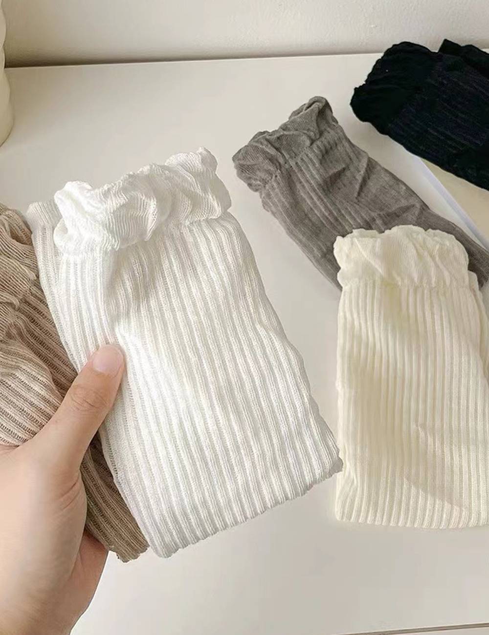 Ladies Lace Hollow Out Knit Socks SKAS50020