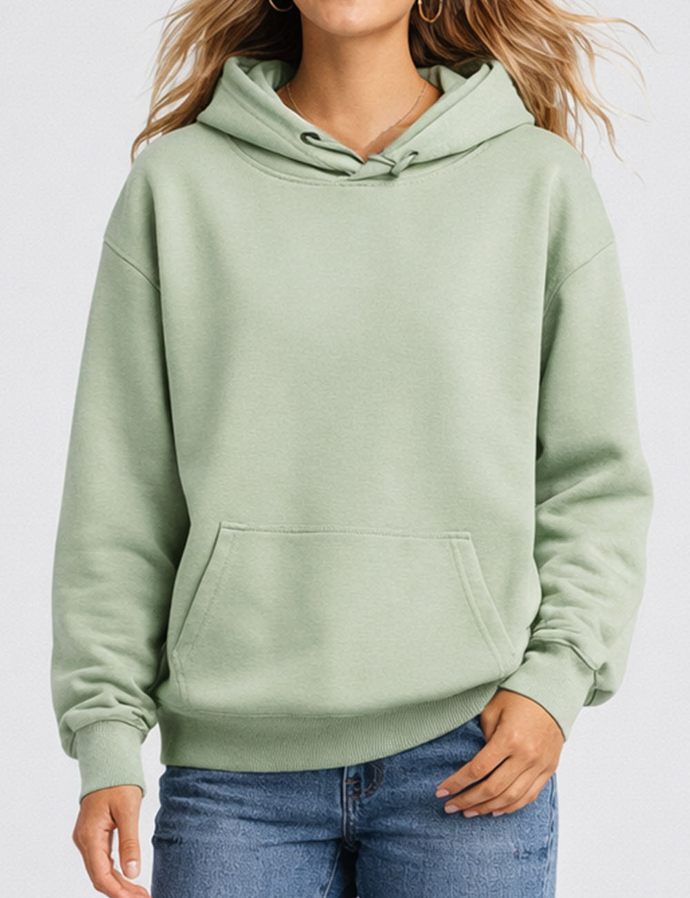 Ladies Everyday Pullover Hoodie Drawstring Long Sleeves Sweatshirt