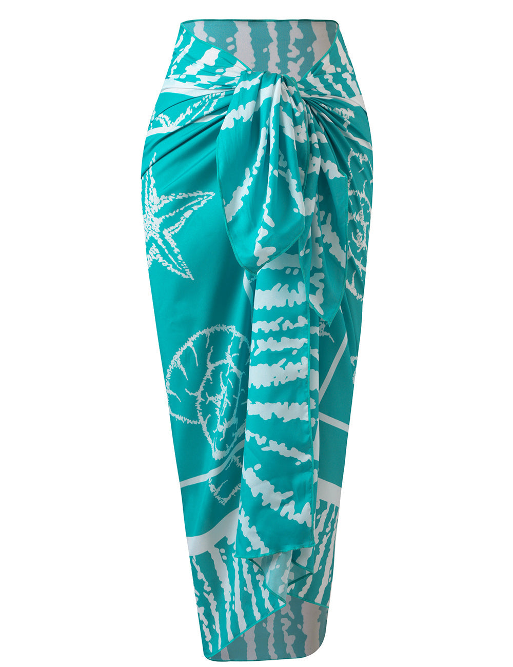 Ladies Marine Print Beach Sarong Wrap Tie Swim Cover Up
