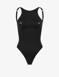 Ladies Gold Hardware Design High-Neck One Piece Swimsuit