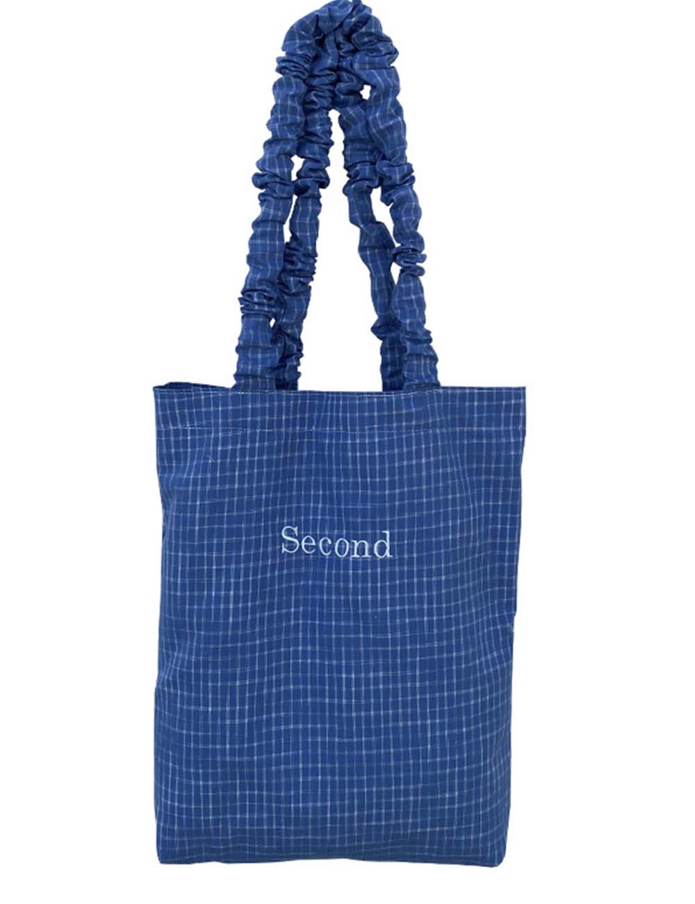 Ladies Plaid Gingham Letter Embroidery Shoulder Tote Bag
