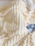 Home Decor Faux Fur Soft Solid Color Blanket SKABL4089