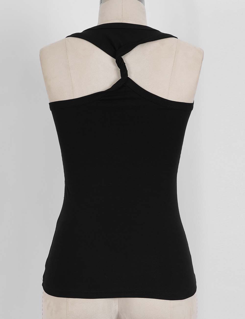 Ladies Chic Rhinestone Chain Detail Racerback Tank Top