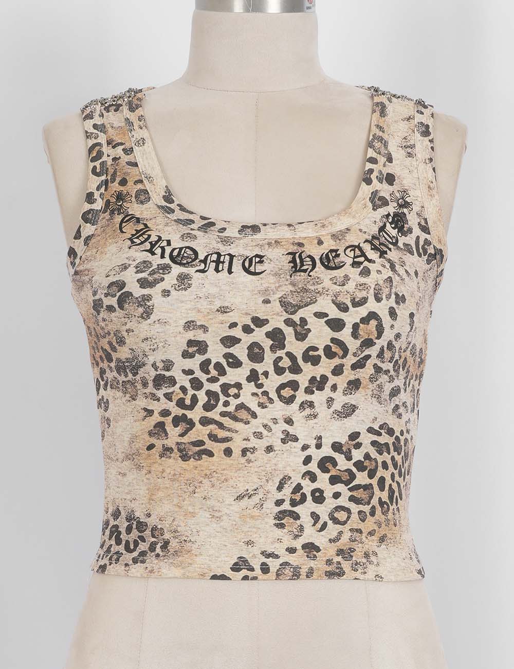 Ladies Chic Leopard Print Graphic Tank Top