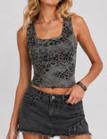 Ladies Chic Leopard Print Graphic Tank Top