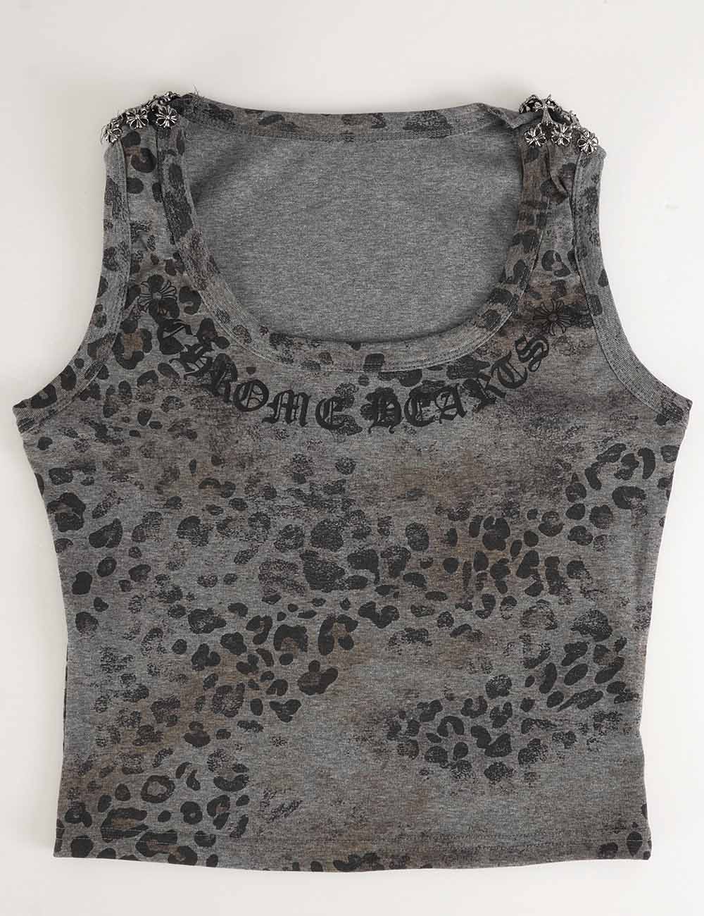 Ladies Chic Leopard Print Graphic Tank Top