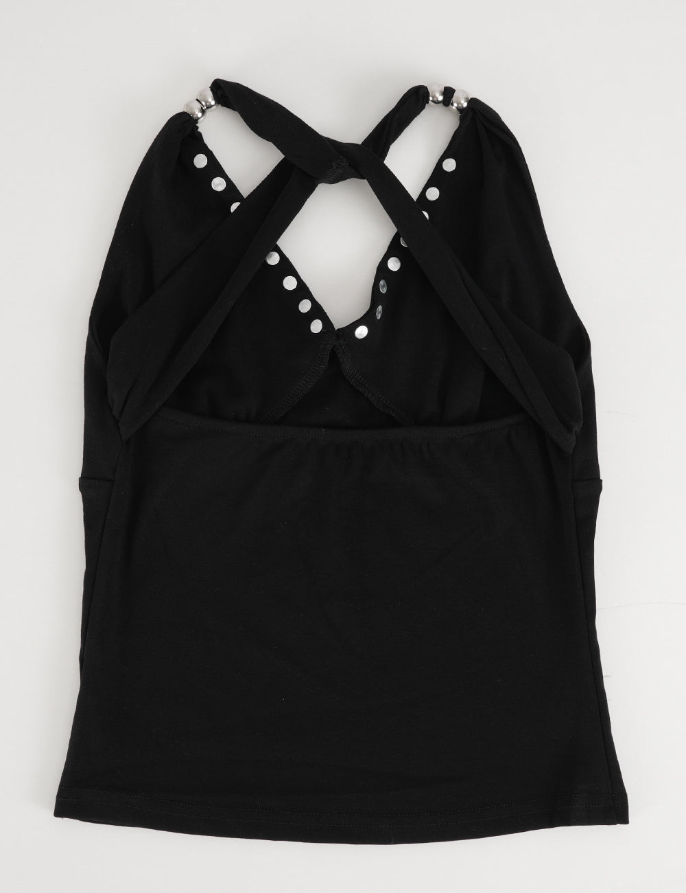 Ladies Chic Metal Stud Halter Neck Sleeveless Top