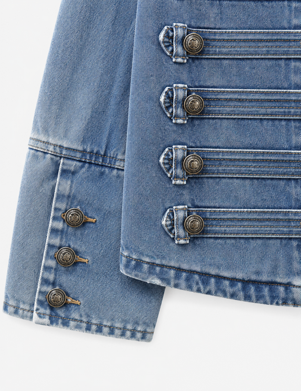 Ladies Casual Button Front Long Sleeves Denim Jacket