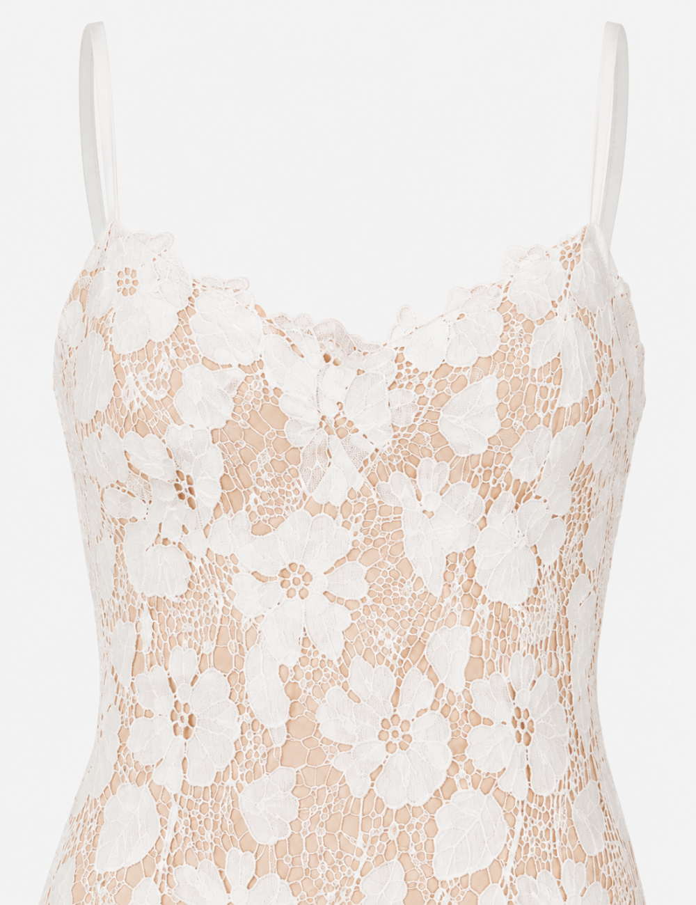 Ladies Chic Floral Embroidery Lace Spaghetti Strap Maxi Dress