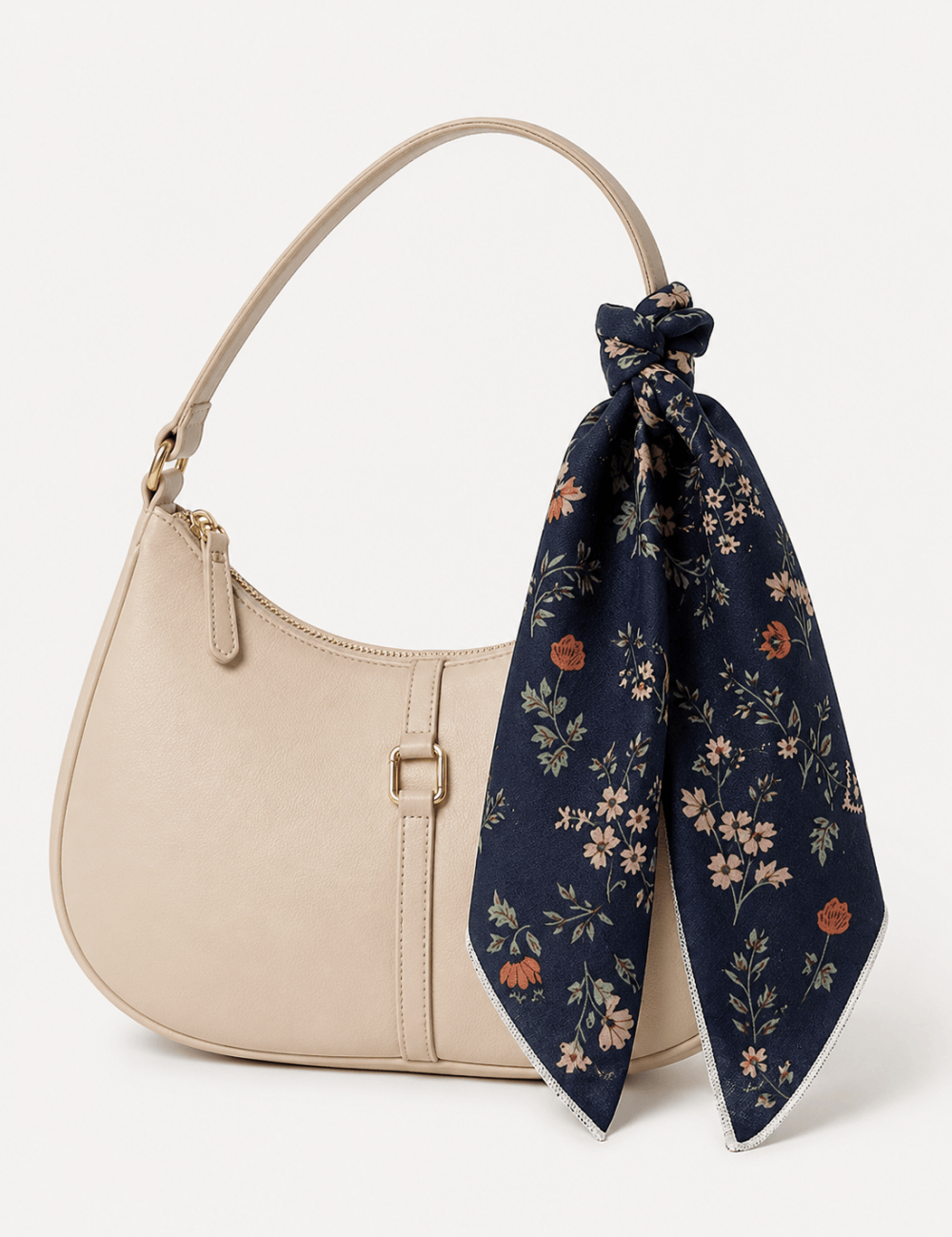 Ladies Casual Floral Print Cotton-Linen Bandana Scarf