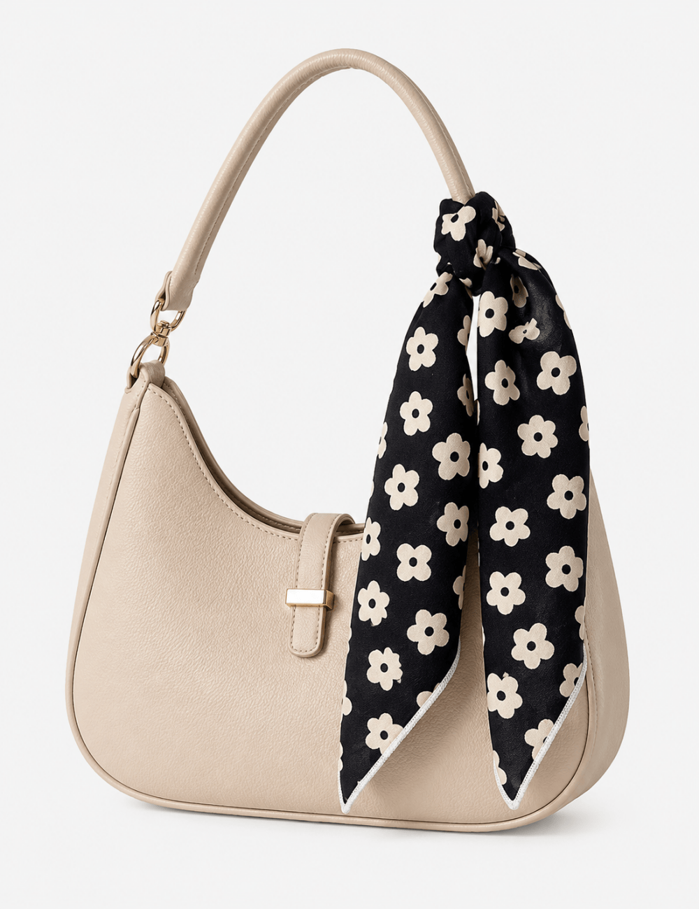 Ladies Casual Floral Print Cotton-Linen Bandana Scarf
