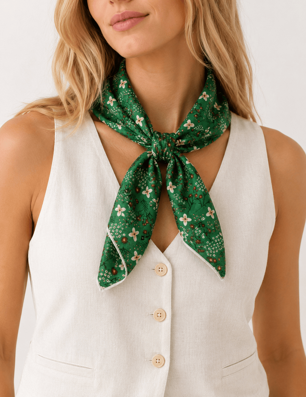 Ladies Casual Freesia Print Bandana Scarf