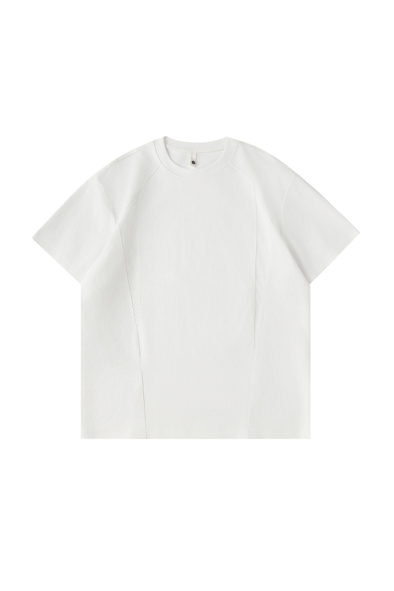 Men's Summer Raglan Mesh-Panel Oversized Athletic T-Shirt