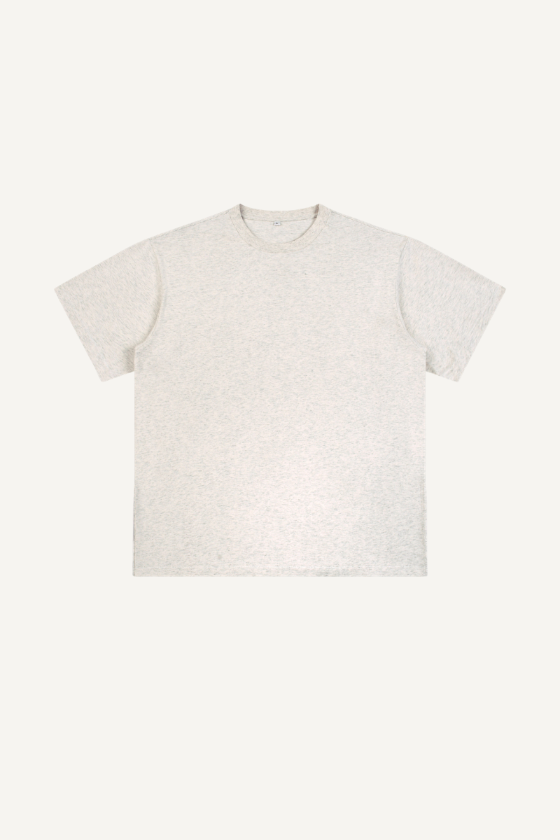 Men's Summer 260g Solid Cotton Loose Cuffed Tee