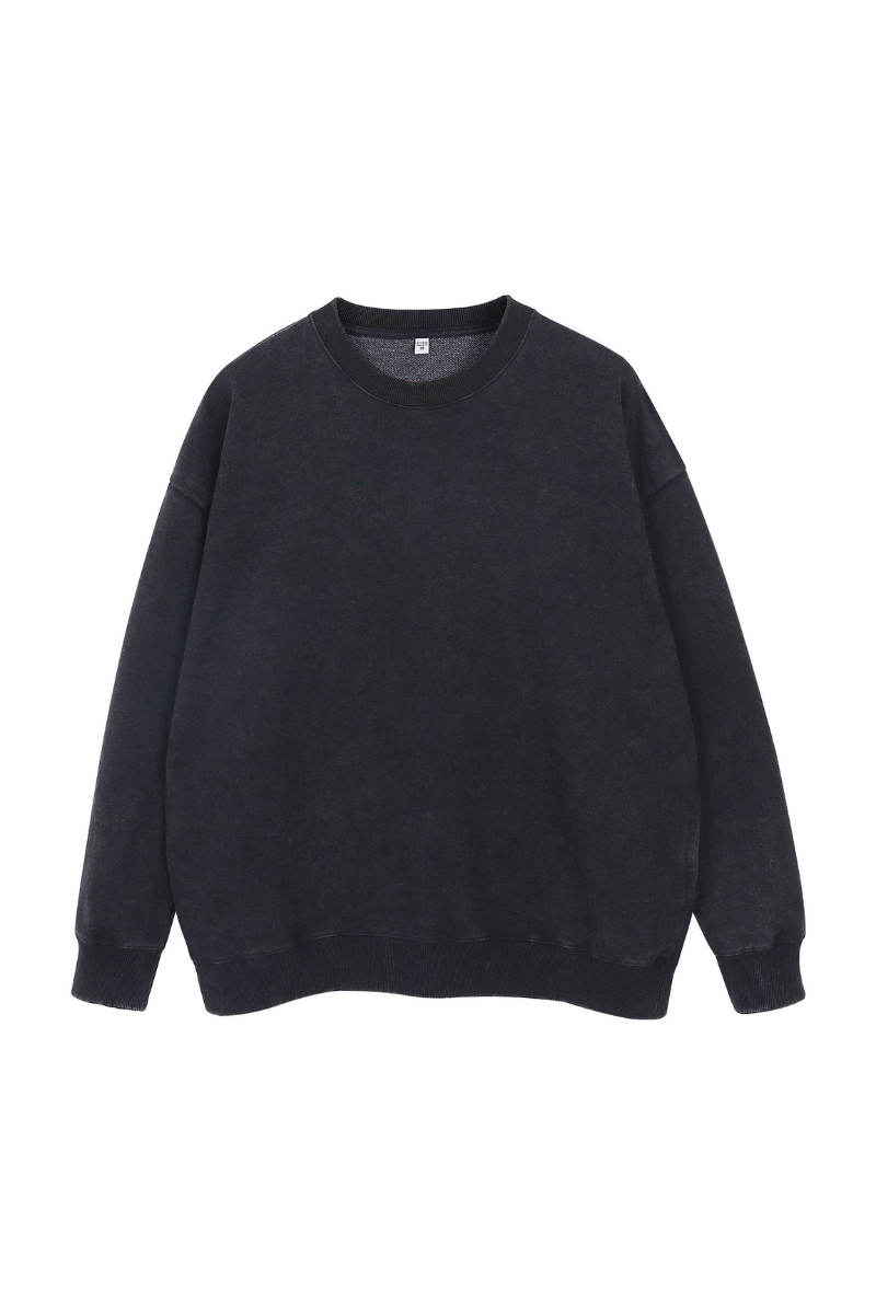 Men Fall Clothing Washed Vintage Sweatshirt