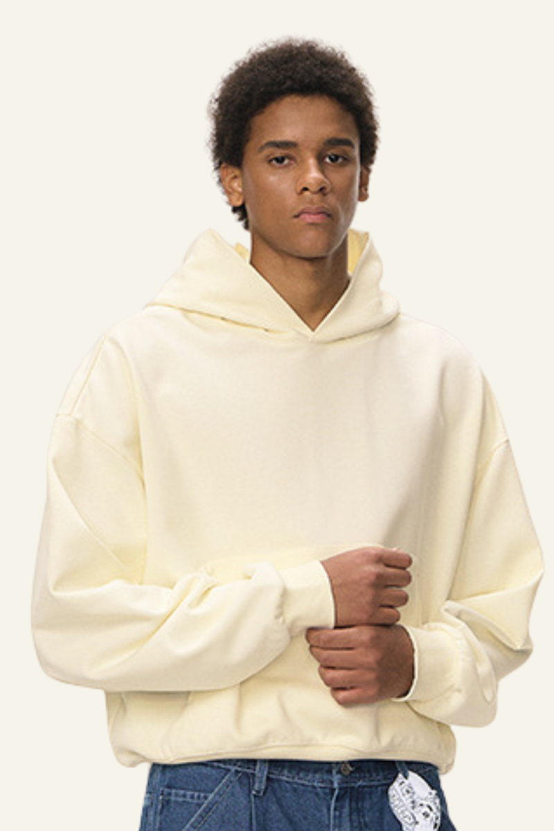 Men's Streetwear Short Loose-fitting Drop Shoulders Hoodie