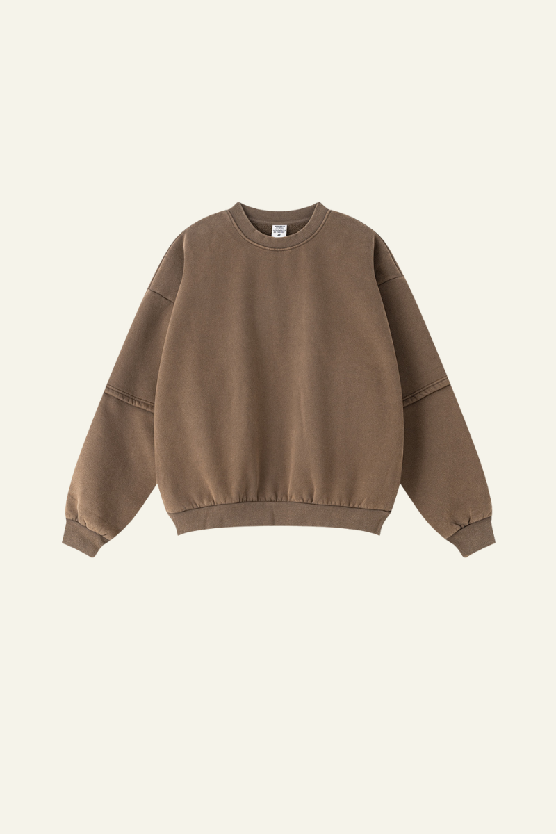 Men's Fall Clothing Streetwear Washed Patchwork Pullover