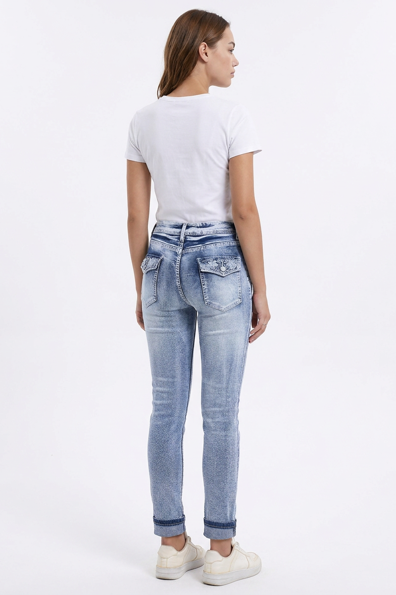 Women's Light Wash High Waist Stretch Skinny Jeans