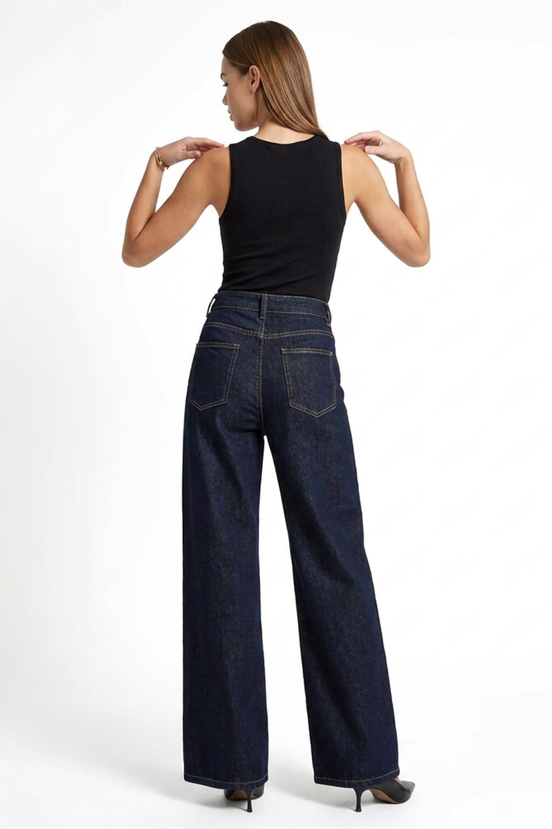 Women's High Waist Stretch Wide Leg Jeans