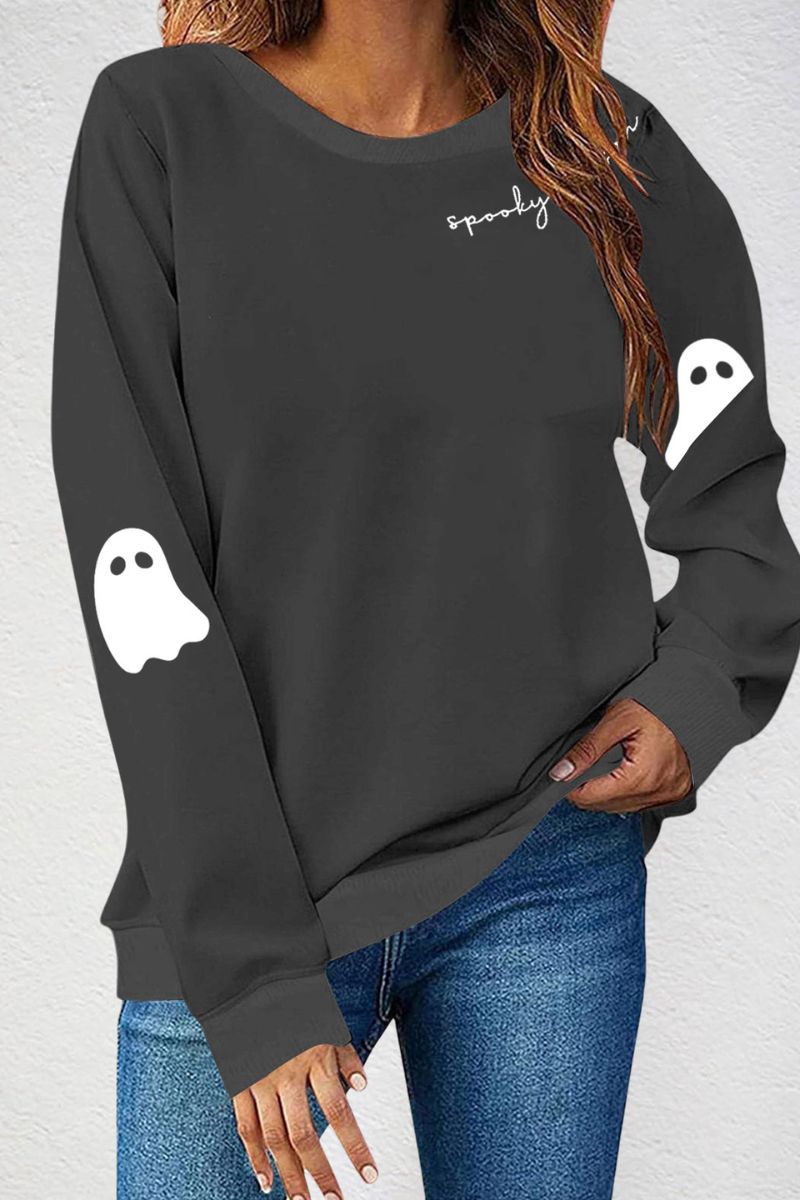 Women Fall Clothing Halloween Cute Ghost Sweatshirt