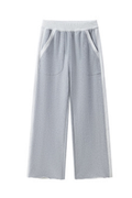 Women Fall Clothing 100% Wide Leg Raw Hem Pocket Sweatpants