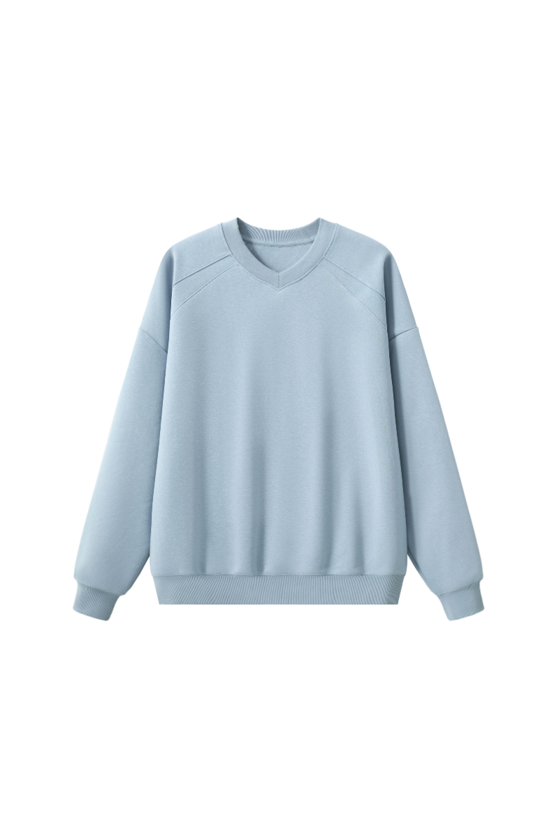 Men Fall Clothing Blend Raglan Cropped Pullover Sweatshirt