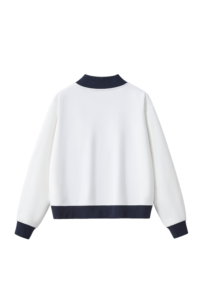 Unisex Fall Clothing Colorblock Cross-Neck Sweatshirt