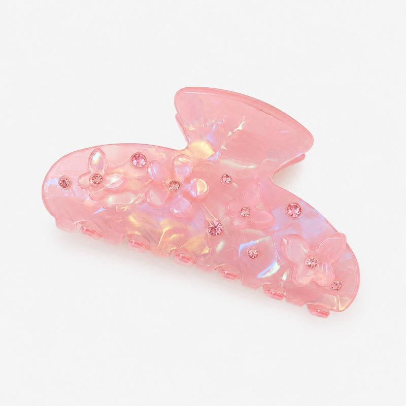 Ladies 3.62'' Sparkling Floral Butterfly Rhinestone Hair Claw Clip