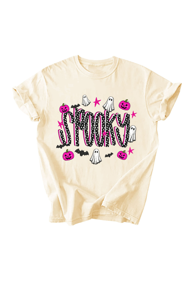 Unisex Summer Halloween Pumpkin Ghost Graphic T-Shirt