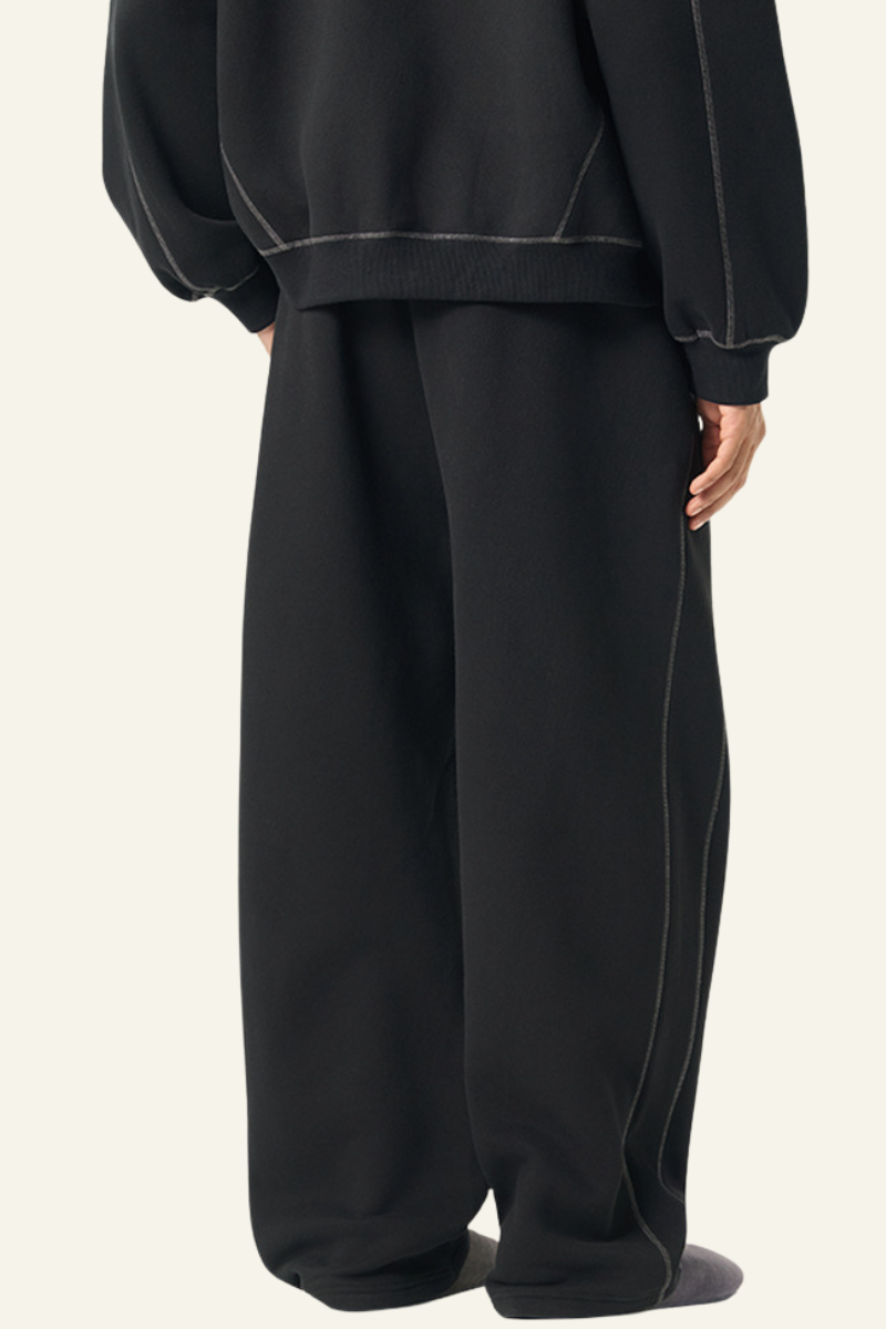 Men's Streetwear  Color-Block Elastic Wide-leg Casual Pants.