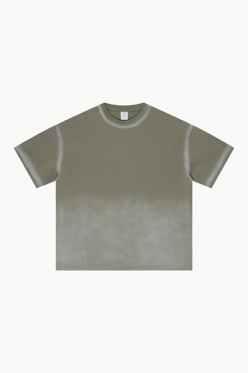 Men's Summer 280g Cotton Spray Wash Gradient Tee