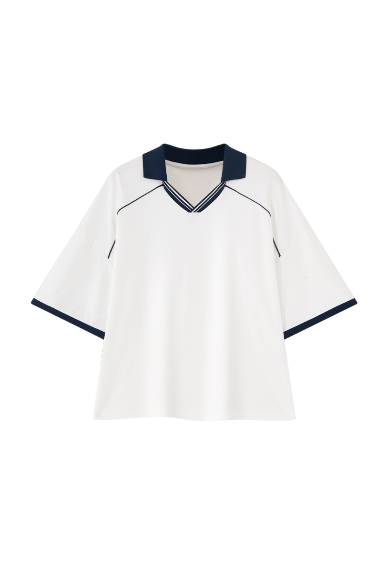 Unisex Summer Colorblock Cooling Quick Dry Boxy Polo