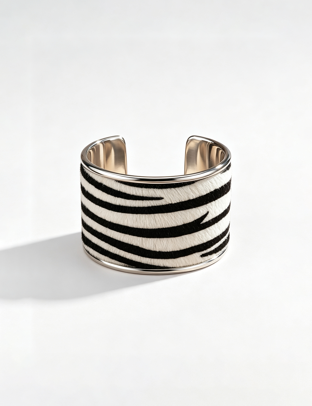 Ladies Punk Animal Print Metal Wide Cuff Bracelet