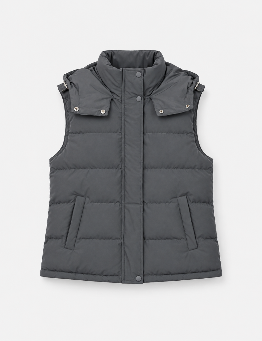 Ladies Stand Collar Hooded Quilted Puffer Vest