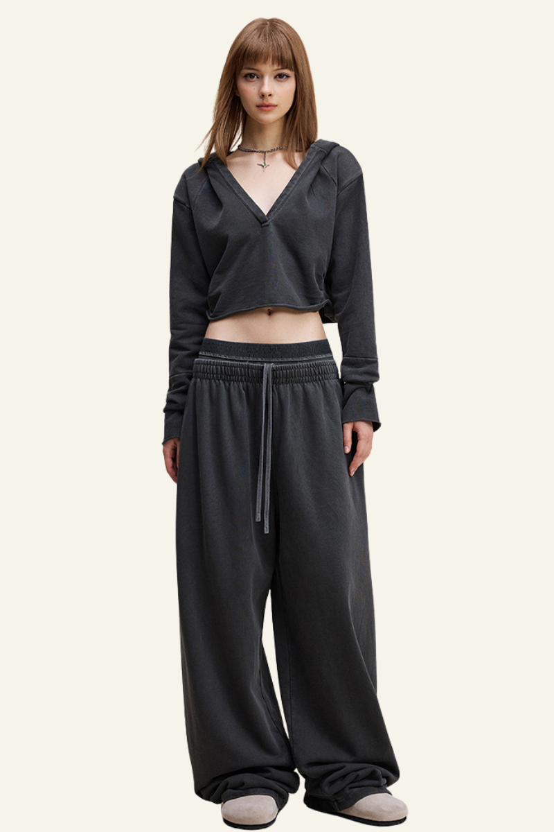 Women's Fall Clothing Vintage Set:Hoodie & Casual Pants