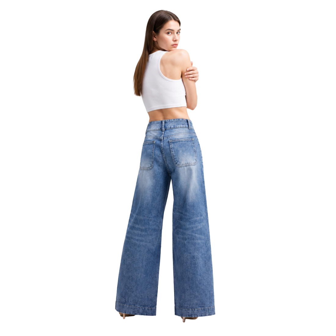 Women's High Waist Wide Leg Jeans