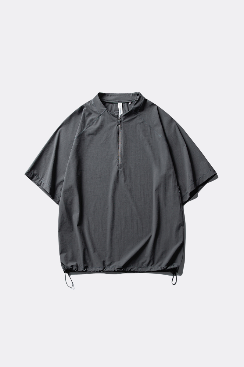 Unisex Half Zip Loose Wicking Cooling Quick Dry Tee