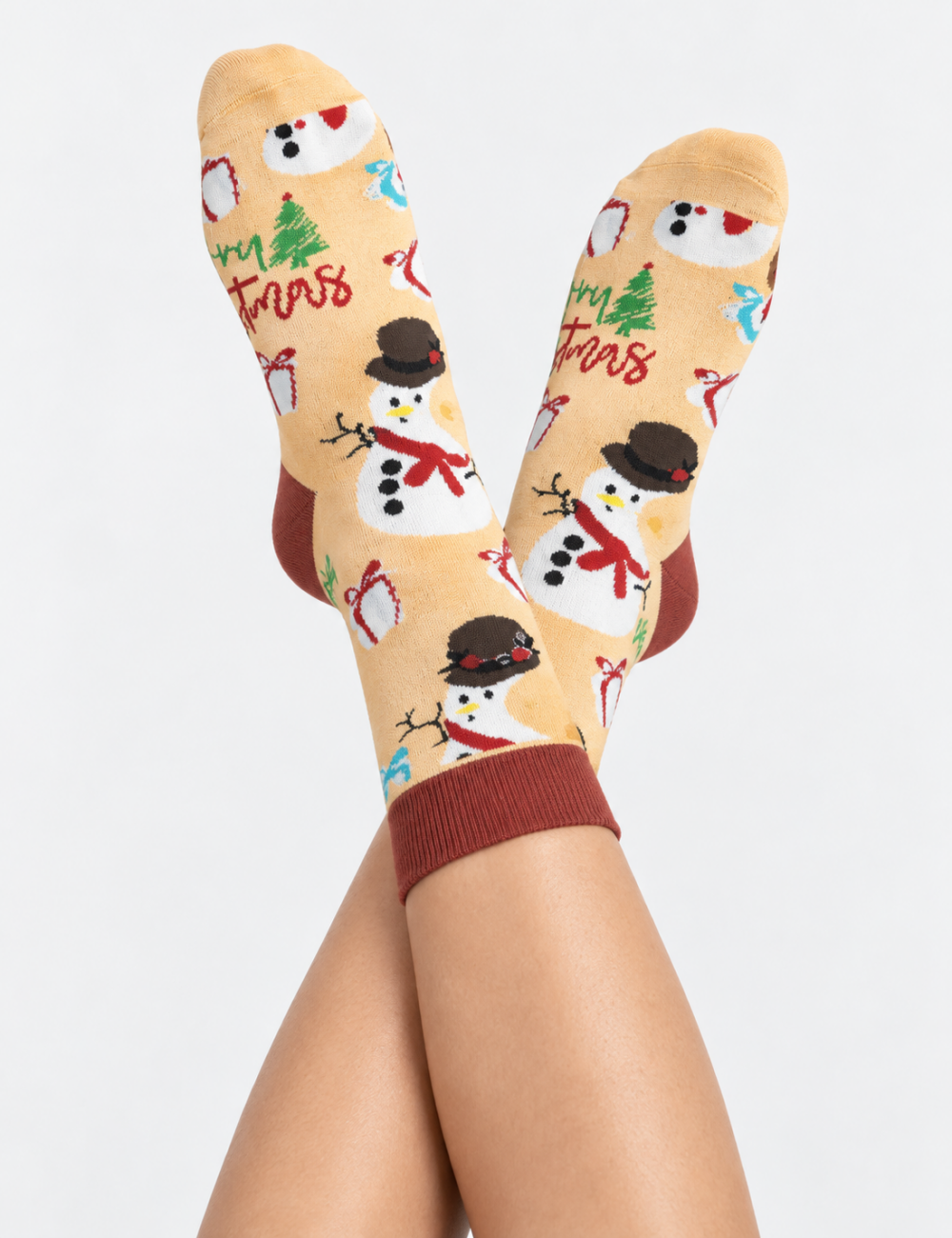 Ladies Christmas Theme Mid Calf Socks 6 Pairs