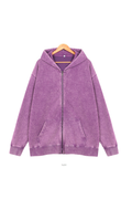 Women Fall Clothing Washed Vintage Oversized Zip Up Hoodie
