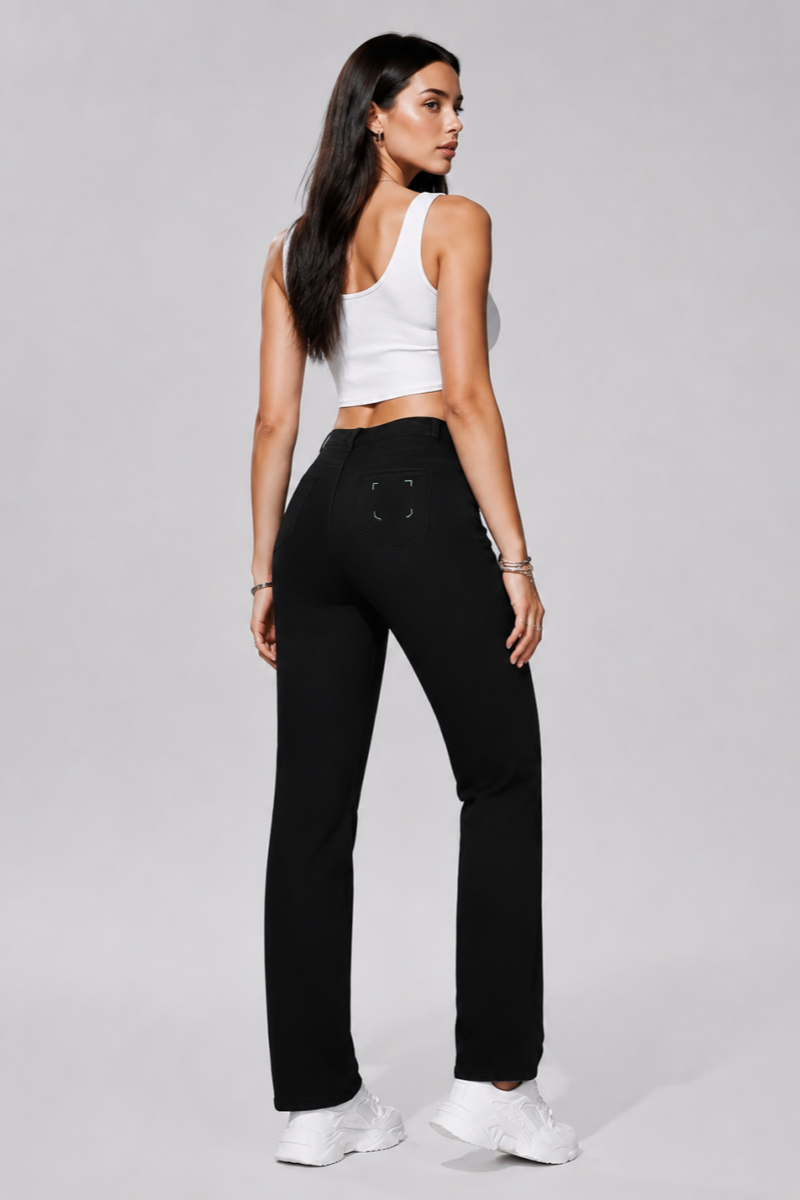 Women's High Waisted Stretch  Straight Leg Jeans