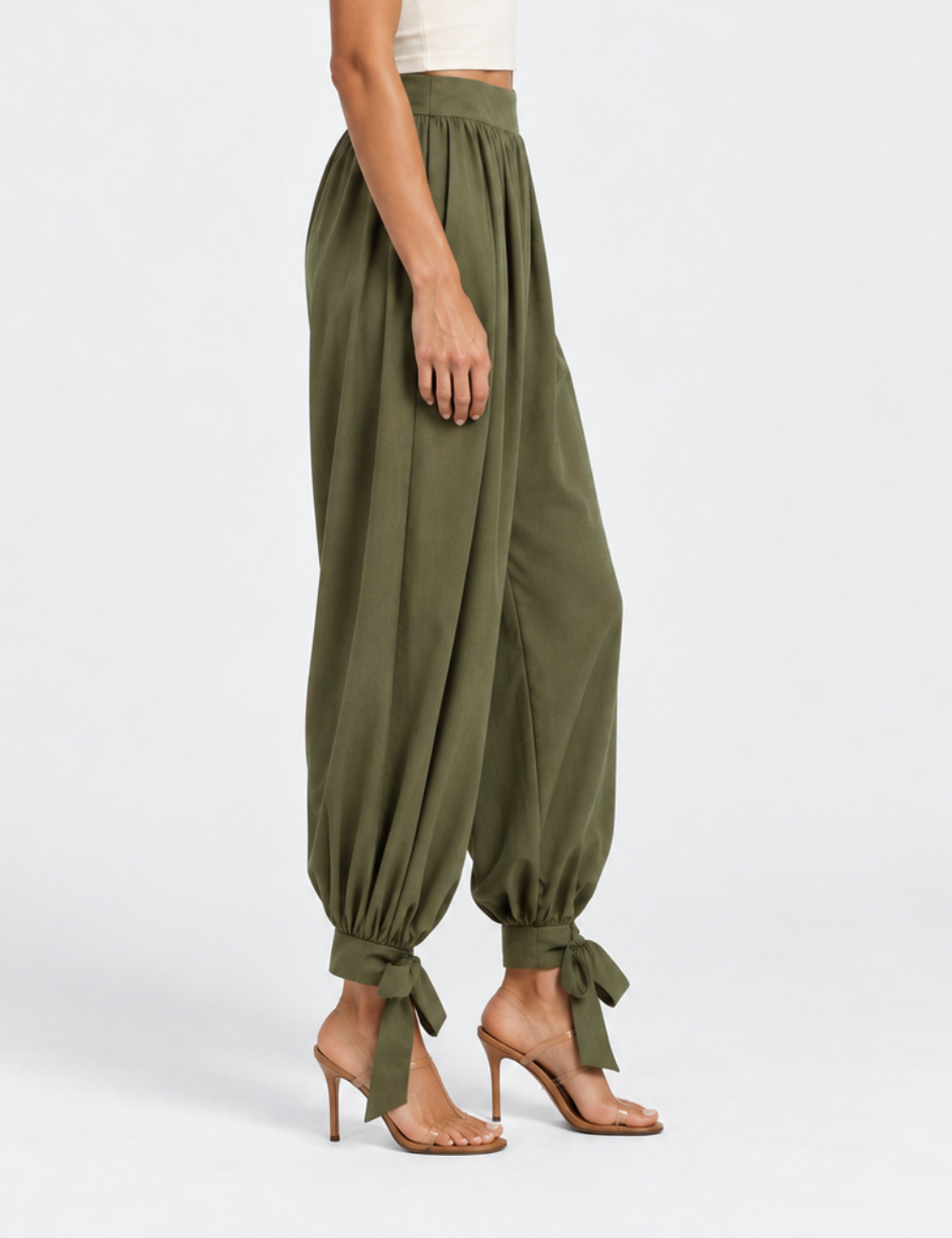 Ladies Boho Gathered Hem Harem Pants