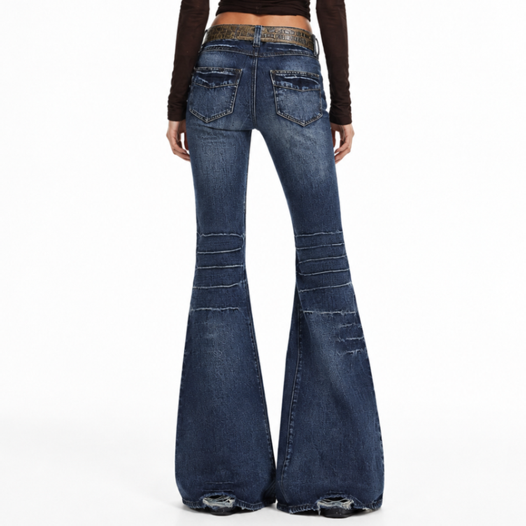 Women's Vintage Wash High Waist Flare Jeans