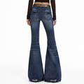 Women's Vintage Wash High Waist Flare Jeans