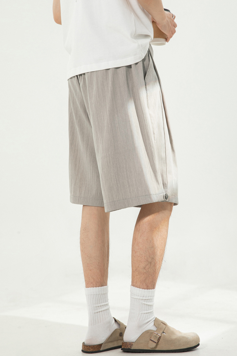 Men's Summer Crinkled Relaxed Straight 5" Button Hem Shorts