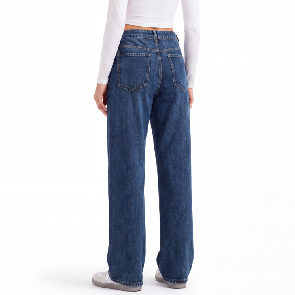 Women's High Waist Straight Leg Jeans