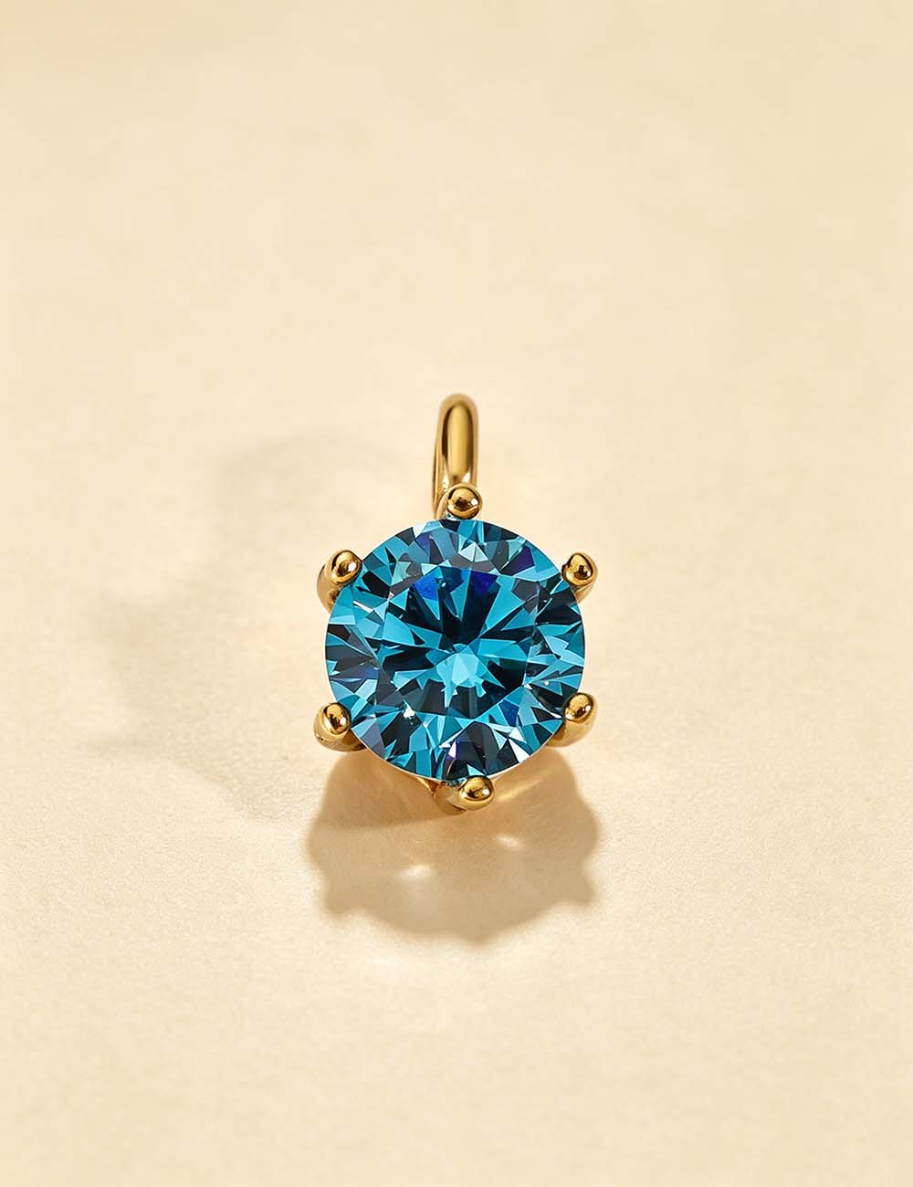 Ladies Minimalist Classic Round CZ Charm Pendant