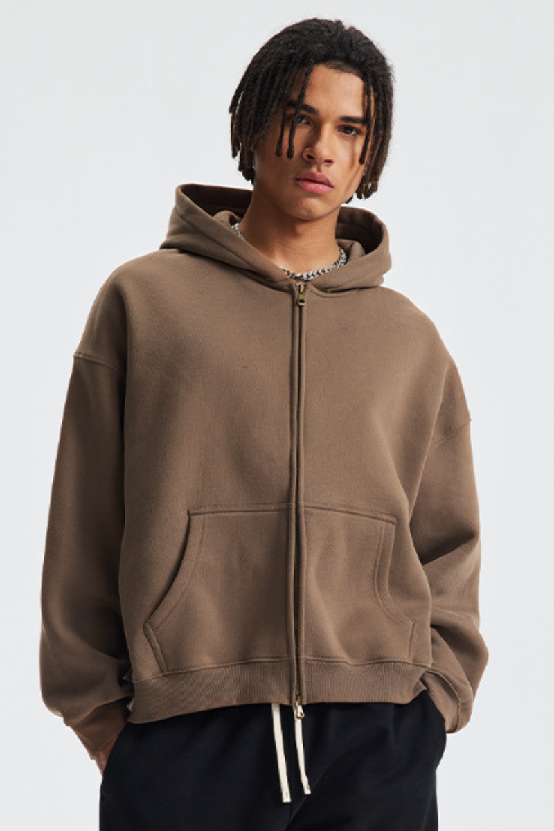 Men's Fall Clothing Streetwear 2-Way Zipper Hoodie Jacket