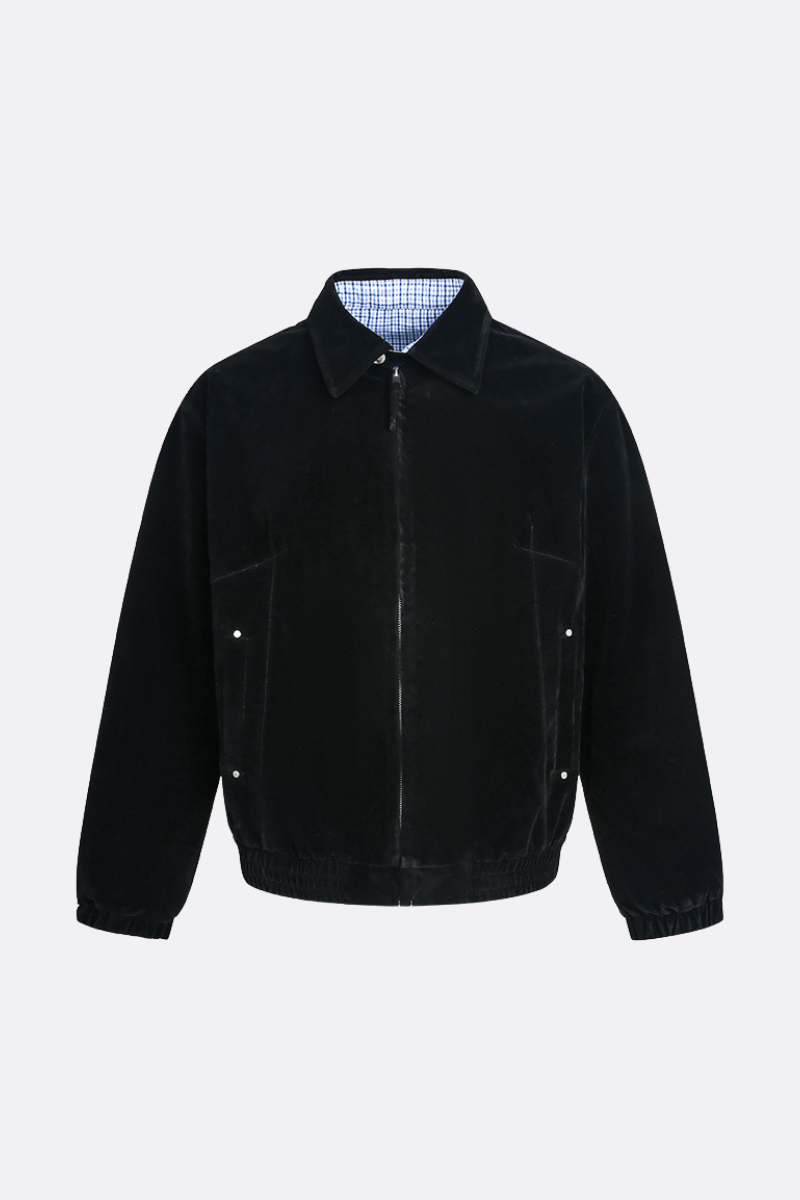 Unisex Spring Check Patchwork Barn Cleanfit Cropped Jacket