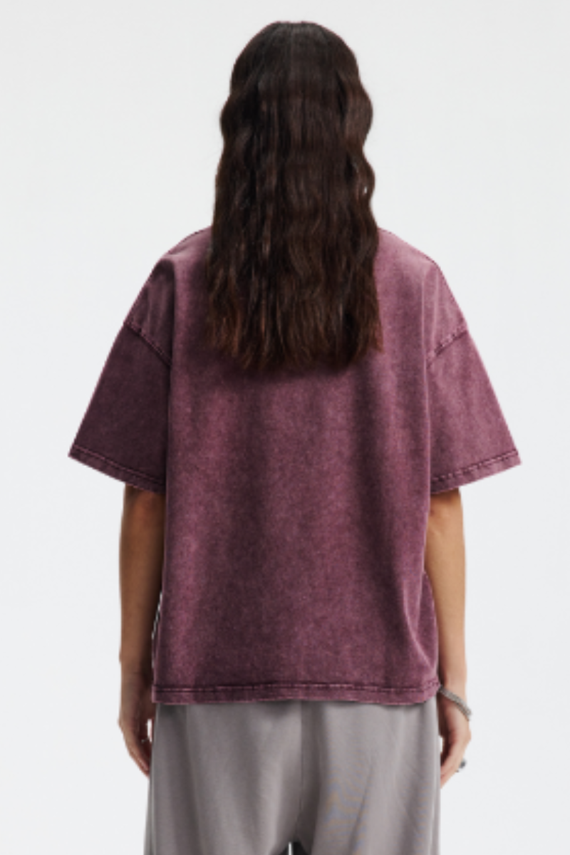 Women's Cotton Streetwear Washed Distressed T-shirt