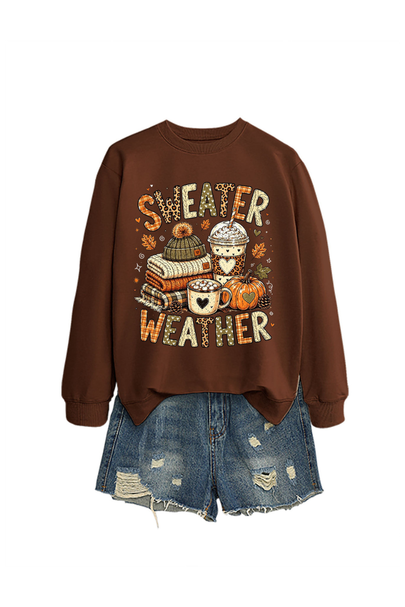 Unisex Fall Clothing Pumpkin Sweater Weather Sweatshirt